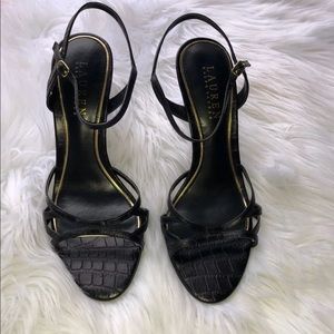 Ralph Lauren “Sammy” embossed Heels